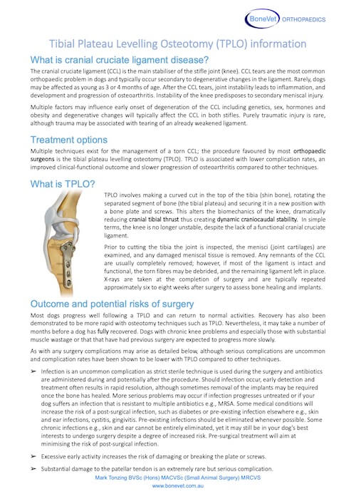 TPLO Info